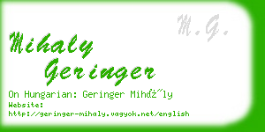 mihaly geringer business card